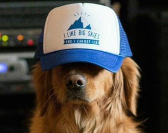 I Like Big Skies and I Can Not Lie - Snapback Trucker Hat (Montana - The Big Sky State) Montana Geschenk, lustiger Hut, bester Montana Hut