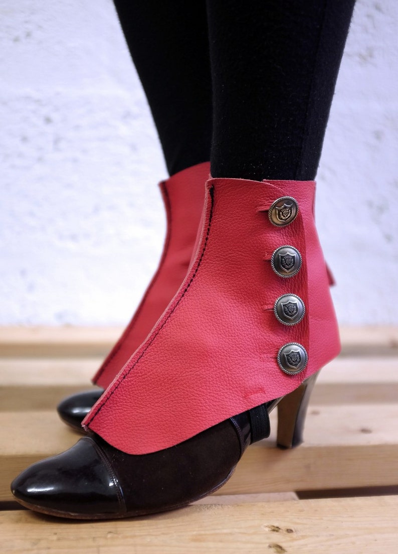 Leather Spats / Red
