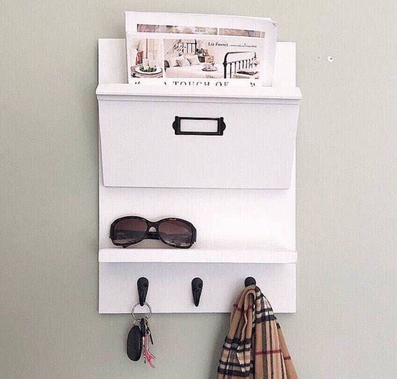 Entryway Organizer For Mail Hanging Wall Office Decor Command Center Holder Sorter Coat Rack
