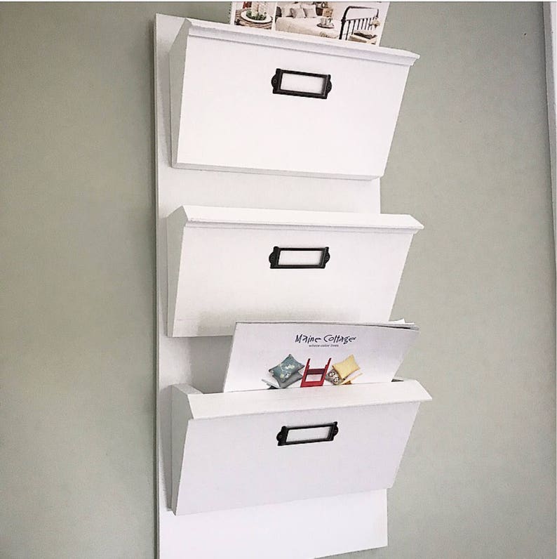 Rack Wall Mounted Command Center Office Decor White Entryway Organizer Mail Holder Sorter Hanging