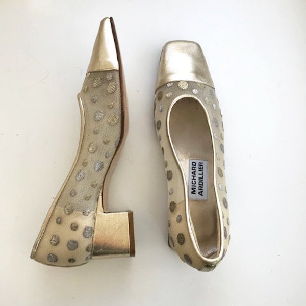 Gold Polka Dot Canvas Shoes