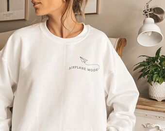 Sudadera con modo avión: cuello redondo acogedor para viajes