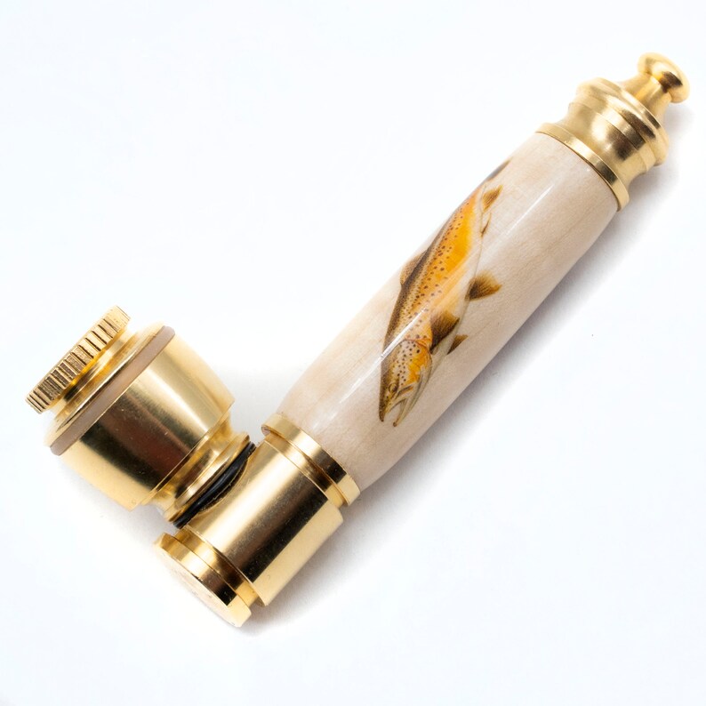 Fly Fishing Curly Maple Trout Smoking Gift Pipe Etsy