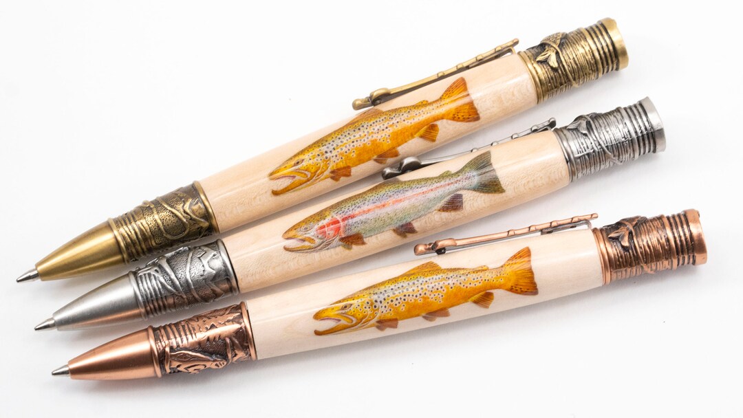 Fly Fishing Curly Maple Trout Ballpoint Gift Pen - Etsy