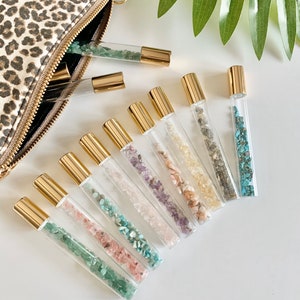 Slim & Sleek Gemstone Roller Bottles ~ Essential Oil Bottles ~ DIY Aromatherapy ~ Perfume ~ Holistic ~ Boho ~ Travel ~ Health