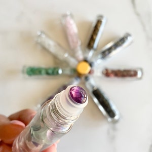 Gemstone Rollers ~ Gold Cap ~ Essential Oils ~ Roller Bottle ~ Aromatherapy ~ DIY Perfume  ~ Travel ~ Boho ~ Holistic  ~ Gift for her ~ Gift