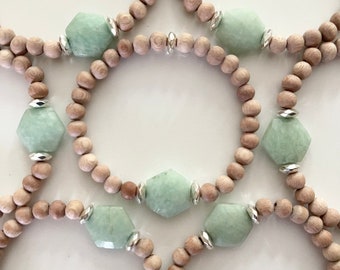 Hexagonal Amazonite Gemstone Diffuser Bracelet ~ Essential Oil ~ Aromatherapy ~ Holistic ~ Travel ~ Bridesmaids Gift ~ Gifts for her