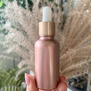 Fles schoonheidsserum etherische olie roségoud ~ lege fles ~ doe-het-gezichtsserum ~ holistisch ~ natuurlijke huidverzorging ~ glazen serumfles ~ 30 ml
