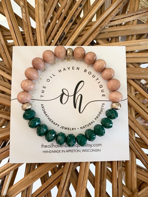 Boho Bracelet, Boho Jewelry, Memory Wire Bracelet, Stacked  Lucky 7Bracelet Boho Essential Oil Diffuser Stack main image 1