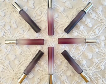 Ombre Glass Roller Bottle ~ Essential Oils ~ Aromatherapy ~ Deep Plum Ombré ~ Cabernet Ombré ~ Holistic ~ Essential Oil Accessories
