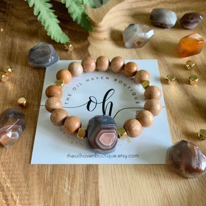 Botswana Agate ~ Diffuser Bracelet ~ Essential Oil Diffuser ~ Gemstone ...
