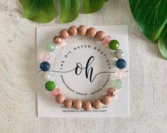 Pretty Little Thing ~ Aromatherapy ~ Essential Oil ~ Diffuser Bracelet ~ Gift ~ Gemstone Bracelet ~ Rose Gold ~ Holistic ~ Bridesmaid Gift