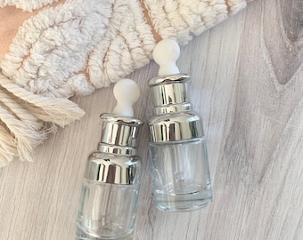 Refillable Glass Serum Bottle with Squeeze Applicator (30ml)