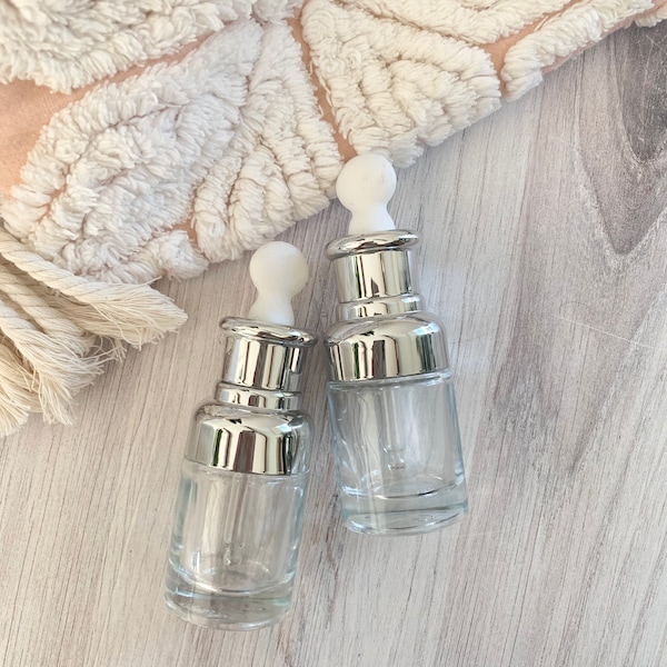 Large Glass Serum Bottle ~ Empty Glass Bottle ~ Essential Oil ~ DIY Anti-Aging Serum ~ Beauty ~ Holistic ~ Face Serum Bottle