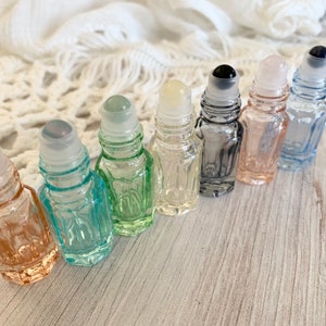 Pastel Gemstone Roller Bottles ~ 5 ml ~ Glass Bottle ~ Essential Oil Roller ~ Aromatherapy ~ Holistic ~ Gift ~ Travel ~ DIY Perfume ~ Gifts