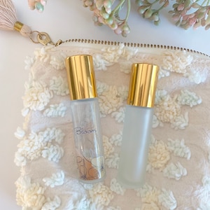 Frasco de rolo de pedra preciosa ~ Rolo de óleo essencial Bloom ~ Aromaterapia ~ Floral ~ Lembrancinha de casamento ~ Acessórios de óleo ~ Ideia de presente ~ Presente ~ Viagem