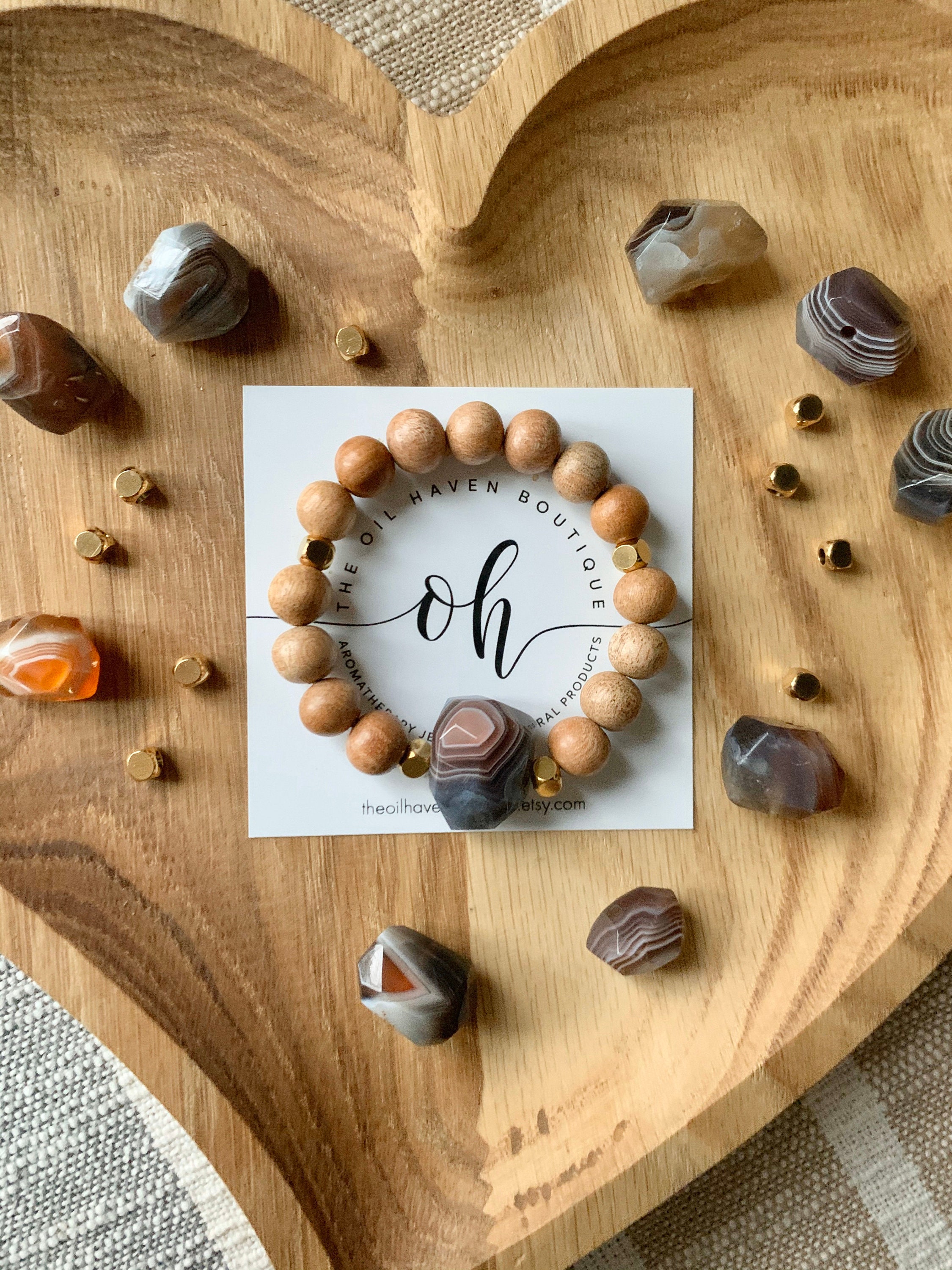 Botswana Agate ~ Diffuser Bracelet ~ Essential Oil Diffuser ~ Gemstone ...