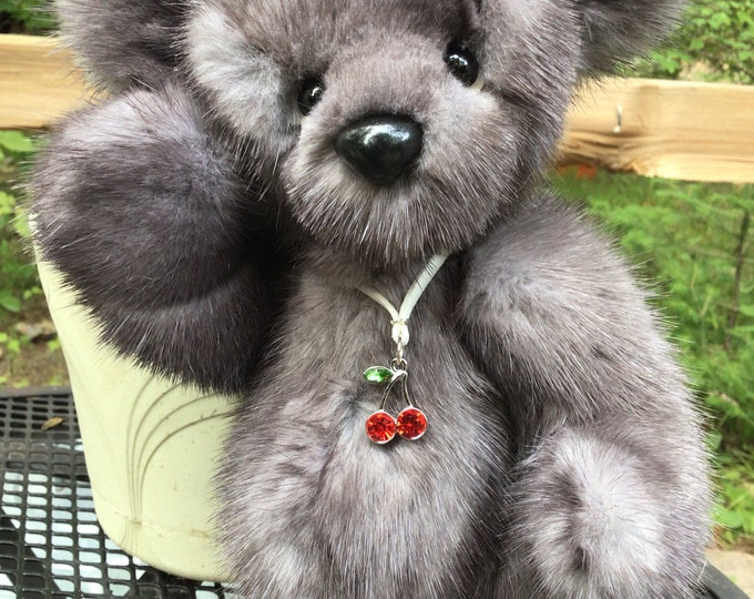Small Gray Real Mink Teddy Bear Etsy
