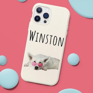 Custom Pet Phone Case with Photo and Name – Personalized Case for iPhone & Samsung – Gift for Dog Cat Lovers, Pet Owners, Animal Lovers