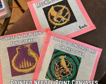 Hand-Painted Hunger Games Needlepoint Canvas & Kits