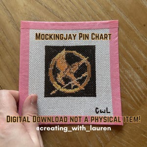 Hunger Games Mockingjay Pin Chart - works for needlepoint, cross stitch, and tapestry crochet!