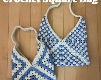 Square Crochet Shoulder Bag/Tote
