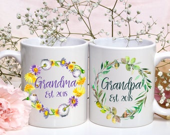 Grandma Grandpa Mug Set, Pregnancy Reveal To Grandparents, New Grandparents Gift, Pregnancy Announcement Grandparents, Future Grandparents