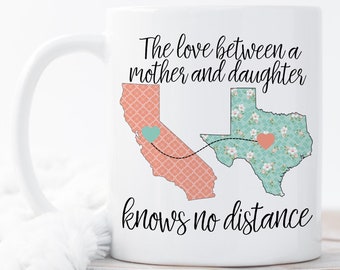 Moving Away Mug, Moving Mug For Mom, Christmas Gift For Mom, Connecting States Mug, State To State Mug, Long Distance Mug For Mother