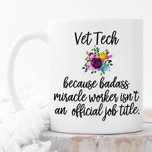 Vet Tech Coffee Mugs, Funny Vet Tech Mug, Vet Tech Coffee Mug, Vet Tech Gift, Vet Tech Mugs, Gift for Vet Tech, Funny Veterinary Technician image 1