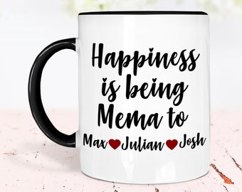 Mema Gifts, Custom Mema Mug, Mema Christmas Gift, Personalized Mug with Kids Names, Best Mema Ever Mug, New Mema Gift, Mema Birthday Gift