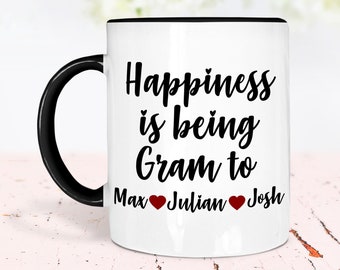 Gram Gifts, Custom Gram Mug, Gram Christmas Gift, Personalized Mug with Kids Names, Best Gram Ever Mug, New Gram Gift, Gram Birthday Gift