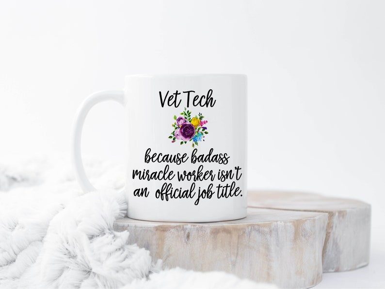 Vet Tech Coffee Mugs, Funny Vet Tech Mug, Vet Tech Coffee Mug, Vet Tech Gift, Vet Tech Mugs, Gift for Vet Tech, Funny Veterinary Technician image 1