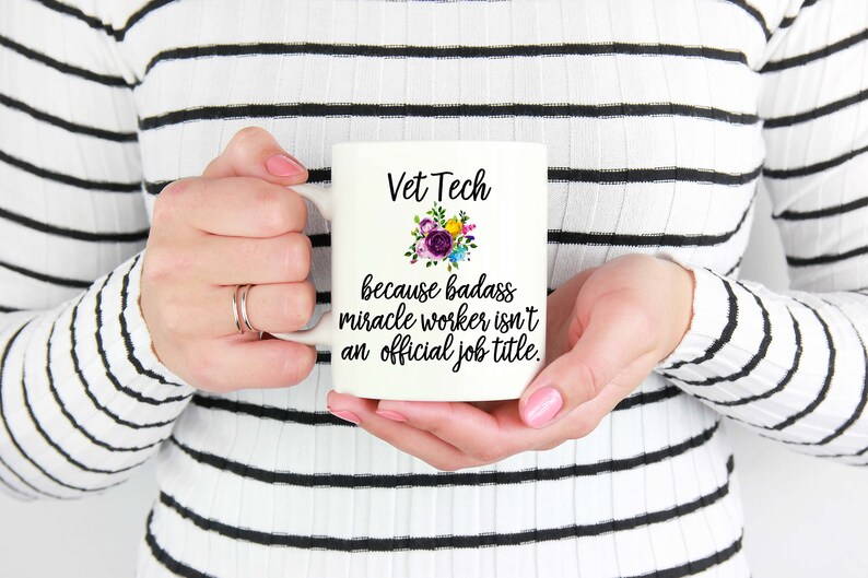 Vet Tech Coffee Mugs, Funny Vet Tech Mug, Vet Tech Coffee Mug, Vet Tech Gift, Vet Tech Mugs, Gift for Vet Tech, Funny Veterinary Technician image 2
