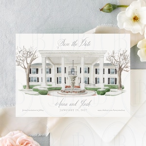 Park Savoy Estate, New Jersey - Hand Painted Watercolor Venue Illustration Download