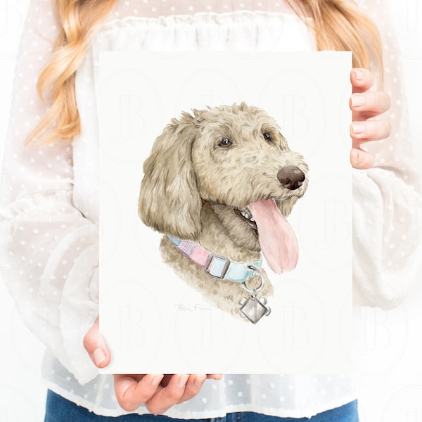 Custom Pet Portrait, Dog Portrait, Watercolor Pet Portrait, Watercolor Pet Illustration by Boone and June | Limited Only 5 Spots Available