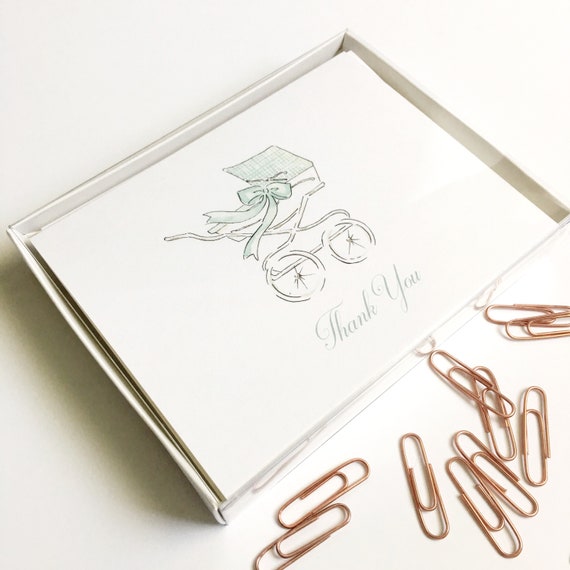 Baby Shower Thank You Notes Watercolor Baby Stroller Etsy
