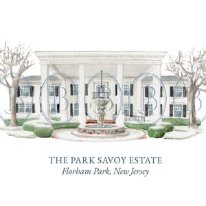 Park Savoy Estate, New Jersey - Hand Painted Watercolor Venue Illustration Download