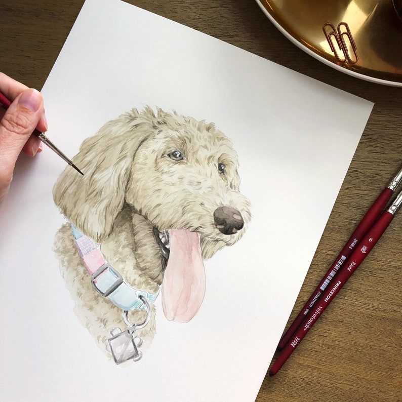 Custom Pet Portrait, Dog Portrait, Watercolor Pet Portrait, Watercolor Pet Illustration by Boone and June Limited Only 5 Spots Available image 4