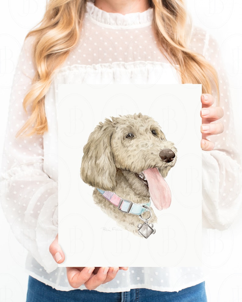 Watercolor Pet Portrait by Boone and June