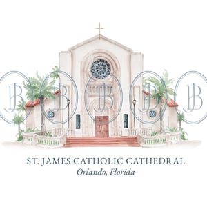 Saint James Catholic Cathedral - Hand Painted Watercolor Venue Illustration Download