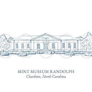 Mint Museum Randolph, Charlotte, North Carolina - Venue Line Drawing Illustration Download