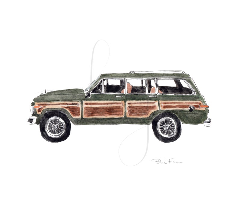 Jeep Wagoneer Watercolor Art Print Vintage Wagoneer Painting | Etsy