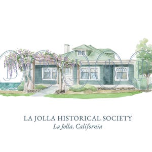 La Jolla Historical Society, California - Hand Painted Watercolor Venue Illustration Download