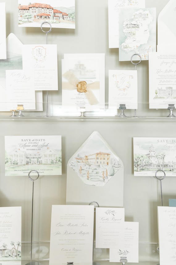 Biltmore at Christmas, North Carolina Hand Painted Watercolor