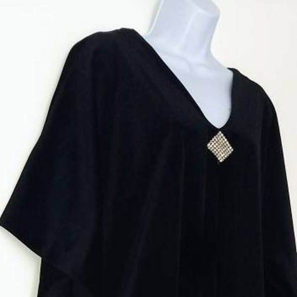 David Brown Black Velvet Robe w rhinestone applicate