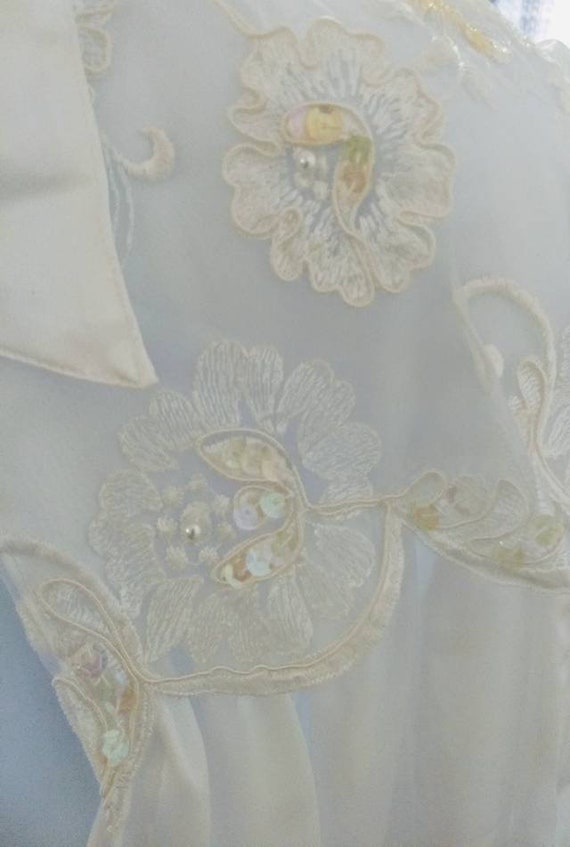 Flora Nikrooz Satin Pajama Set Alencon Lace, Sequ… - image 6