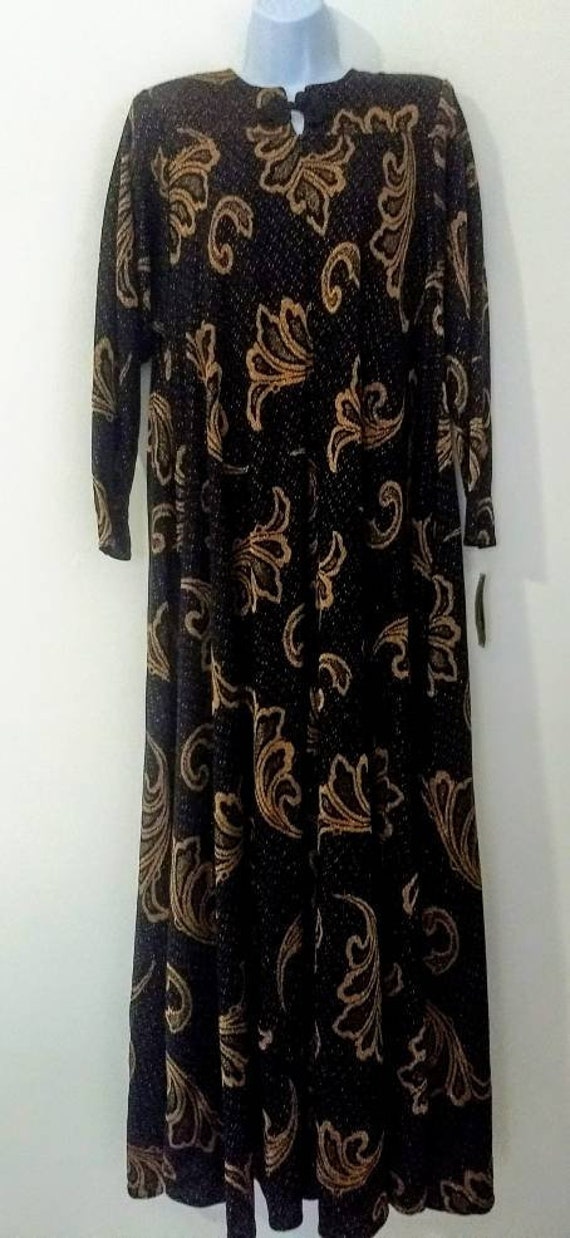 David Brown Black and Bronze metallic knit Robe Ne