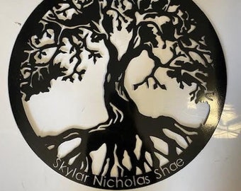 Family Tree, Custom family Tree, Tree of Life, Metal wall art, Custom metal design, wall hanging, painted tree of life, laser cut art, art