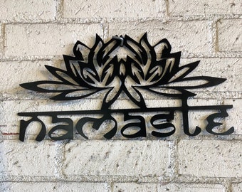 Namaste Metal wall sign, Namaste wall art, meditation wall art, metal wall art, yoga studio decor, yoga decor, meditation art, namaste