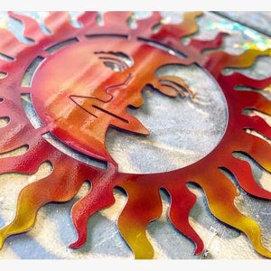 Metalen zon, Lasergesneden metalen zon, Lasergesneden kunst aan de muur, kunst aan de muur, wanddecor, kunst aan de muur metalen zon, metalen zon wand decor, zon
